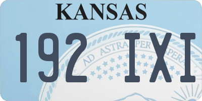 KS license plate 192IXI