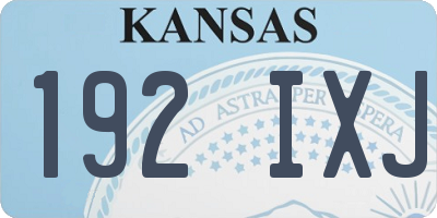 KS license plate 192IXJ