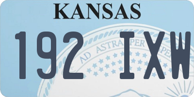 KS license plate 192IXW