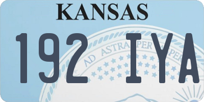 KS license plate 192IYA