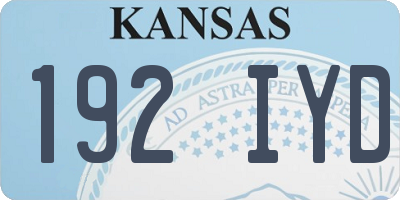 KS license plate 192IYD
