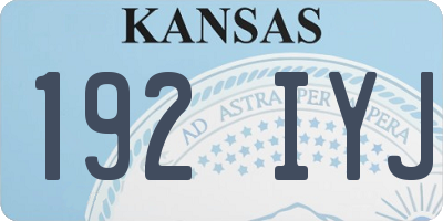 KS license plate 192IYJ