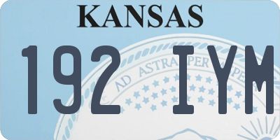 KS license plate 192IYM