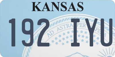 KS license plate 192IYU