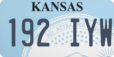 KS license plate 192IYW