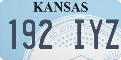 KS license plate 192IYZ