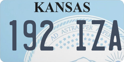 KS license plate 192IZA