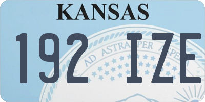 KS license plate 192IZE