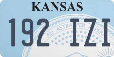 KS license plate 192IZI