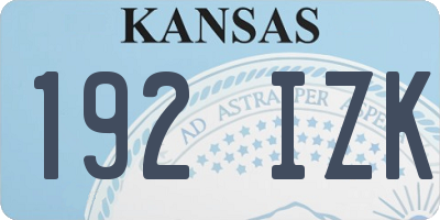 KS license plate 192IZK