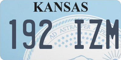 KS license plate 192IZM