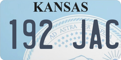 KS license plate 192JAC