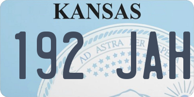 KS license plate 192JAH