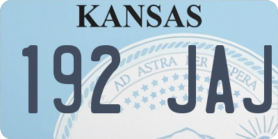 KS license plate 192JAJ