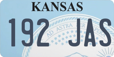 KS license plate 192JAS