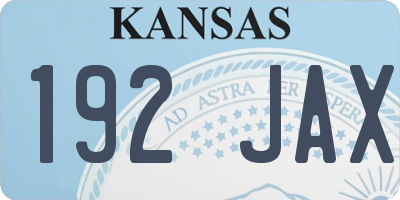 KS license plate 192JAX