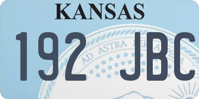 KS license plate 192JBC