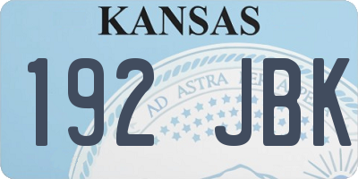 KS license plate 192JBK