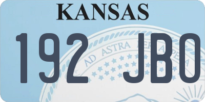 KS license plate 192JBO