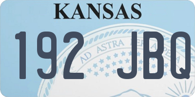 KS license plate 192JBQ