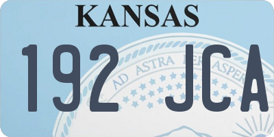 KS license plate 192JCA