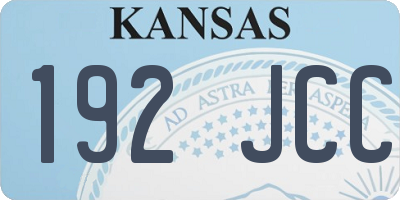 KS license plate 192JCC