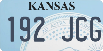 KS license plate 192JCG