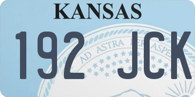 KS license plate 192JCK