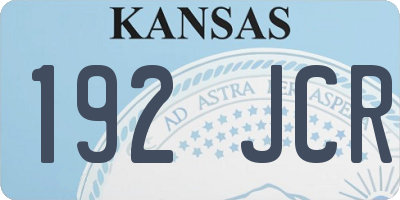 KS license plate 192JCR