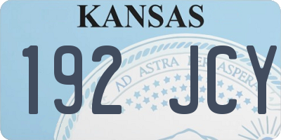 KS license plate 192JCY