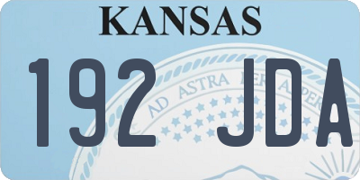 KS license plate 192JDA