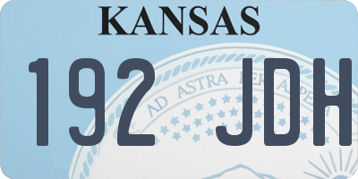 KS license plate 192JDH