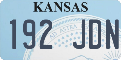 KS license plate 192JDN