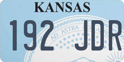 KS license plate 192JDR