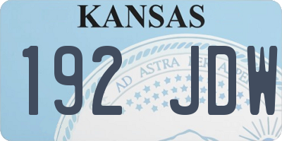 KS license plate 192JDW