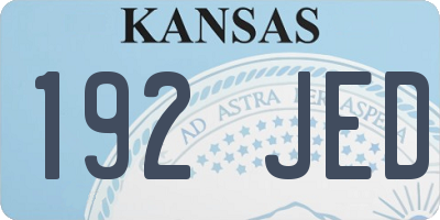 KS license plate 192JED