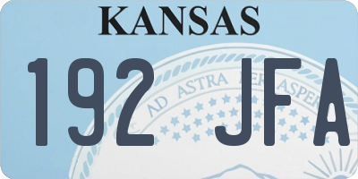 KS license plate 192JFA