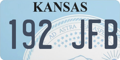 KS license plate 192JFB