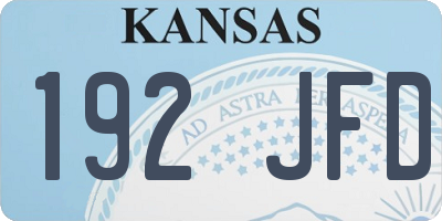 KS license plate 192JFD