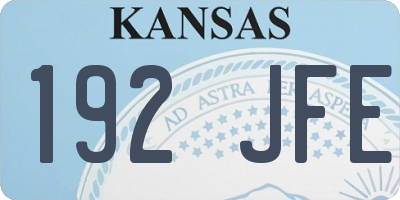 KS license plate 192JFE