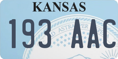 KS license plate 193AAC