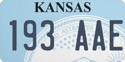 KS license plate 193AAE