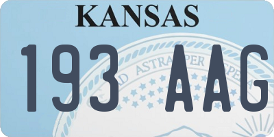 KS license plate 193AAG