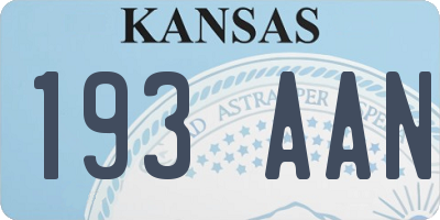 KS license plate 193AAN