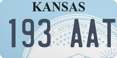 KS license plate 193AAT