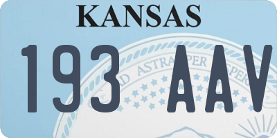 KS license plate 193AAV