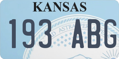KS license plate 193ABG