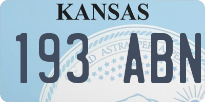 KS license plate 193ABN