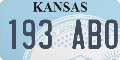 KS license plate 193ABO