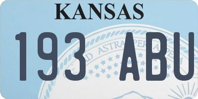KS license plate 193ABU